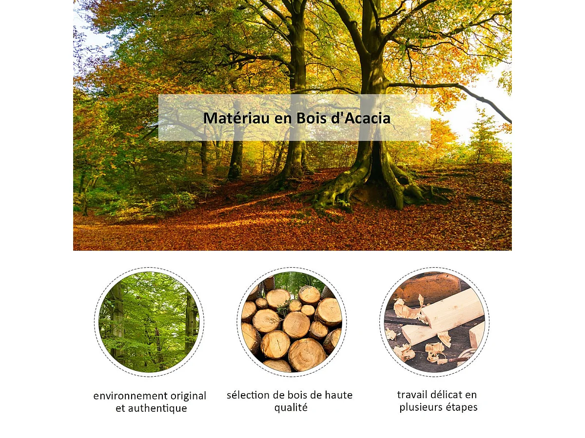 Banc à Chaussures en Bois d'Acacia, Étagère de Rangement à 3 Niveaux, Charge 160 kg, pour l’Entrée, Salon, Salle de Bain, Couloir, Jardin 28 x 87 x 45 cm, Roux