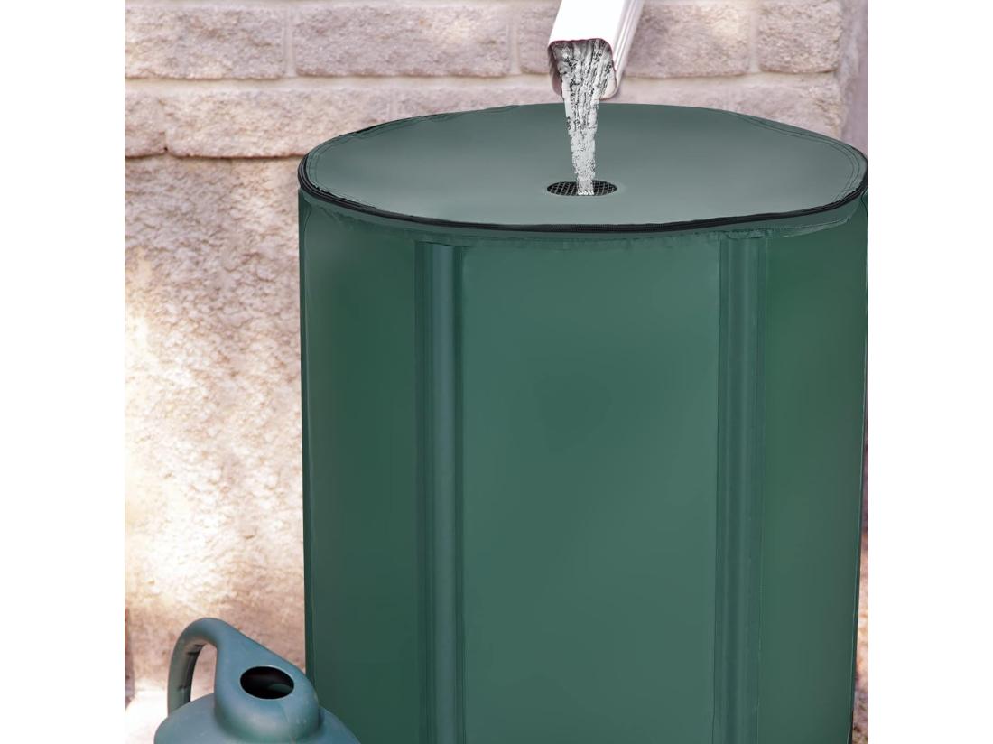 vente unique Récupérateur d’Eau de Pluie 225L -Pliable Réservoir à Eau Filtre Ø60 x 80 cm Vert