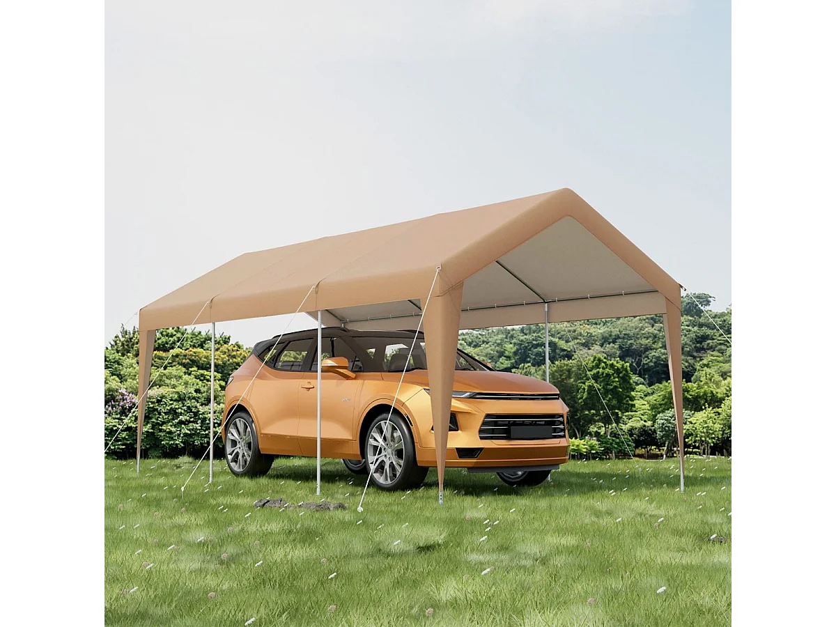Abri de Voiture/Carport 3 x 6 m - Cadre en Acier Galvanisé/Tente de Garage PE 160g/㎡ Tente de Réception/Tonnelle Extérieure