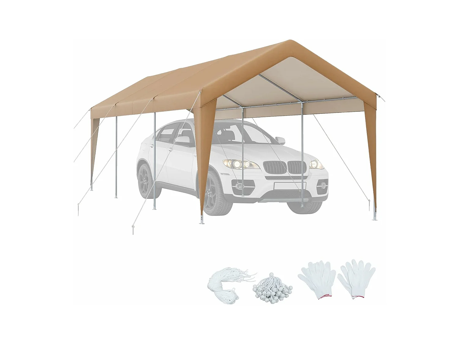 Abri de Voiture/Carport 3 x 6 m - Cadre en Acier Galvanisé/Tente de Garage PE 160g/㎡ Tente de Réception/Tonnelle Extérieure