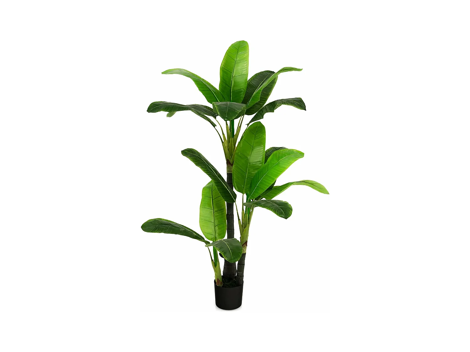 Plante Artificielle de 150CM en Plastique, Fausse Plante de Palmier Tropical avec 18 Grandes Feuilles, Pot en Ciment, 2 Mousse, pour Bureau, Maison, Jardin