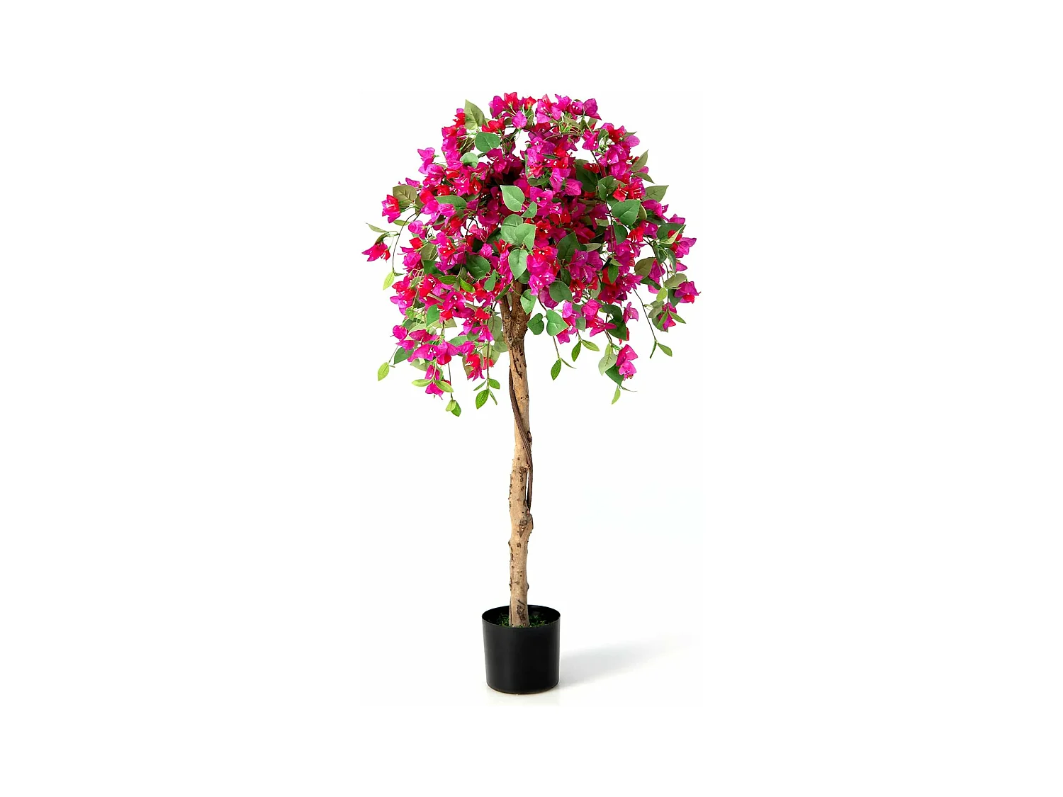 Plante Artificielle de 135CM avec Base en Ciment et Pot, Fausse Azalées 312 Fleurs 624 Feuilles sans Entretien, Décoration Réaliste et Moderne pour Salon, Balcon, Chambre, Bureau