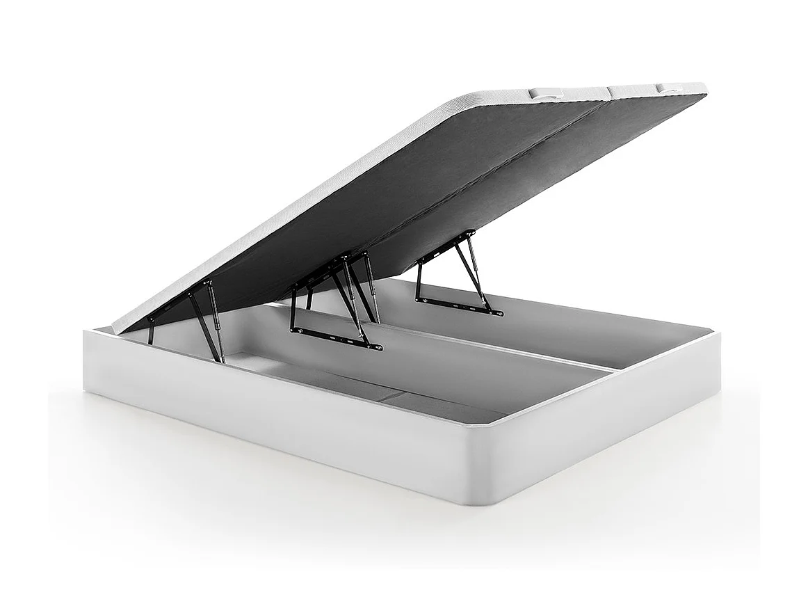 Conjunto 180x200 cm sommier com espaço de arrumação branco + colchão de molas ensacadas 7 zonas e memória de forma esp. 24 cm - KASUI de YSMÉE