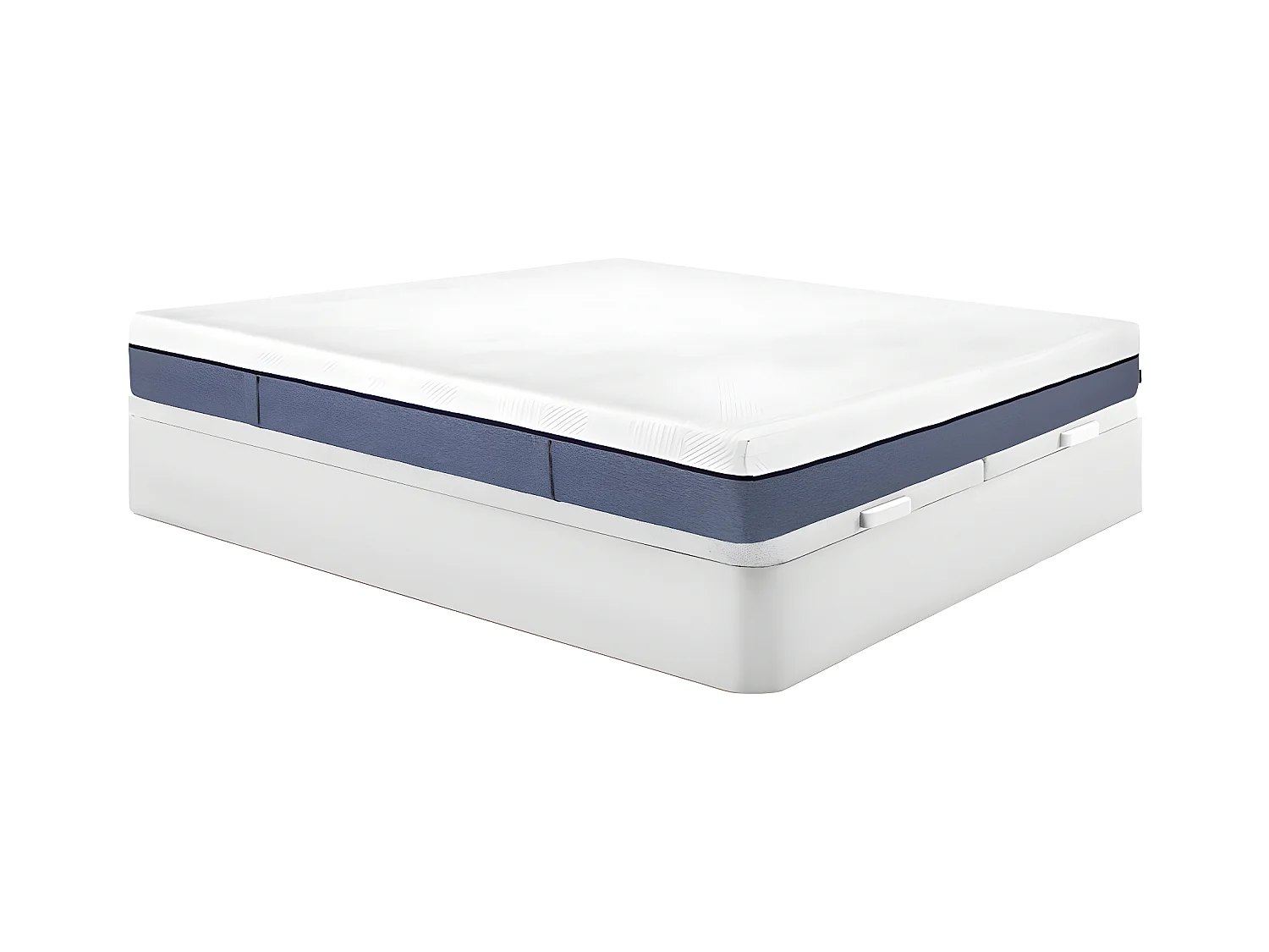 Ensemble 180 x 200 cm sommier coffre blanc + matelas ressorts ensachés 7 zones et mémoire de forme ép.24cm - KASUI de YSMÉE