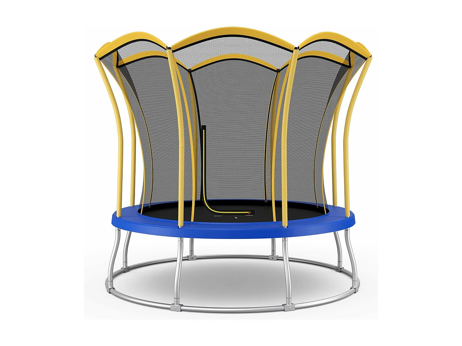 Trampoline Enfant Ø 305cm avec Filet de Protection, Trampoline de Jardin en Forme Fleur avec Certification GS, Coussin de Sécurité & Cadre en Métal Galvanisé