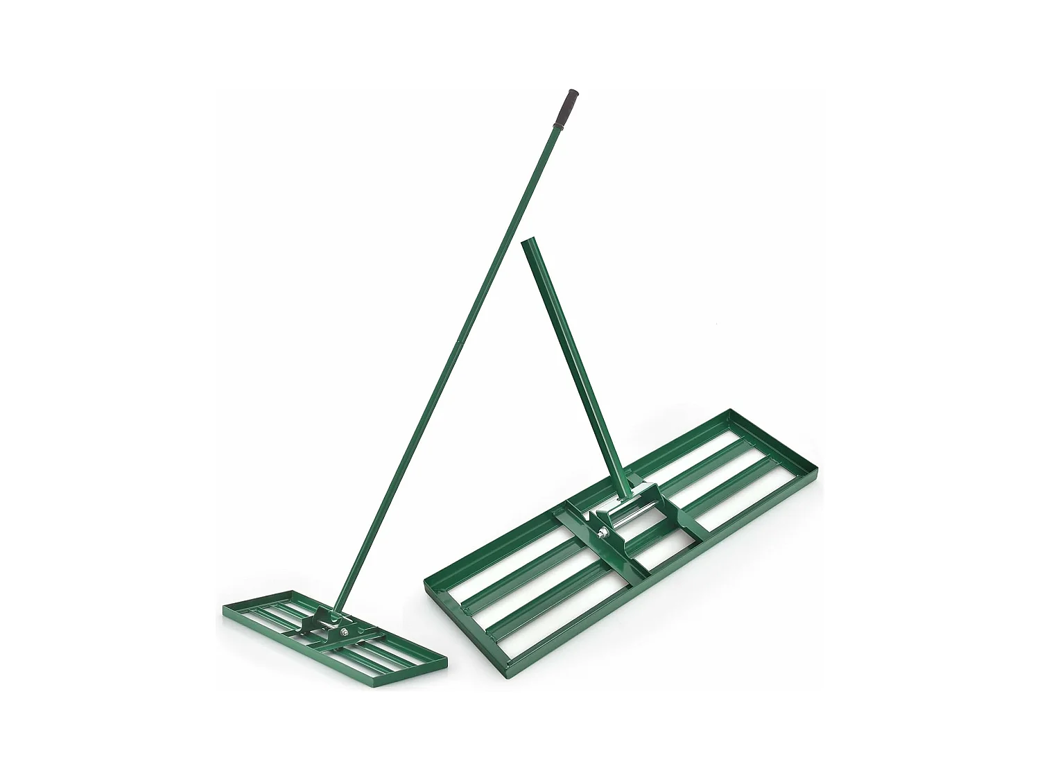 Râteau de Nivellement de Pelouse 75 x 25 cm, Râteau de Jardin en Métal avec Poignée Ergonomique, Outil de Niveau de Pelouse pour Jardin CourTerrain de Golf Ferme