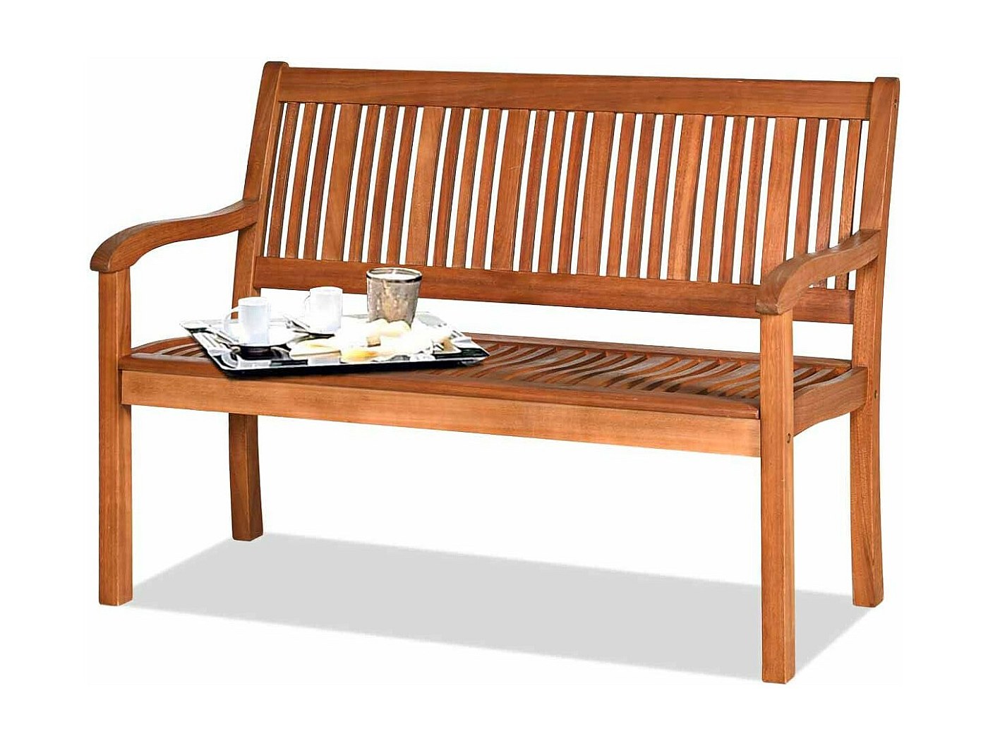EFURDEN Banc De Jardin 2-3 Places En Polywood – Charge Max 330 Kg – Banc Extérieur Tout Temps – Style Teck Pour Terrasse, Balcon, Véranda Ou Entrée – Idéal Repas Famille Ou Déco