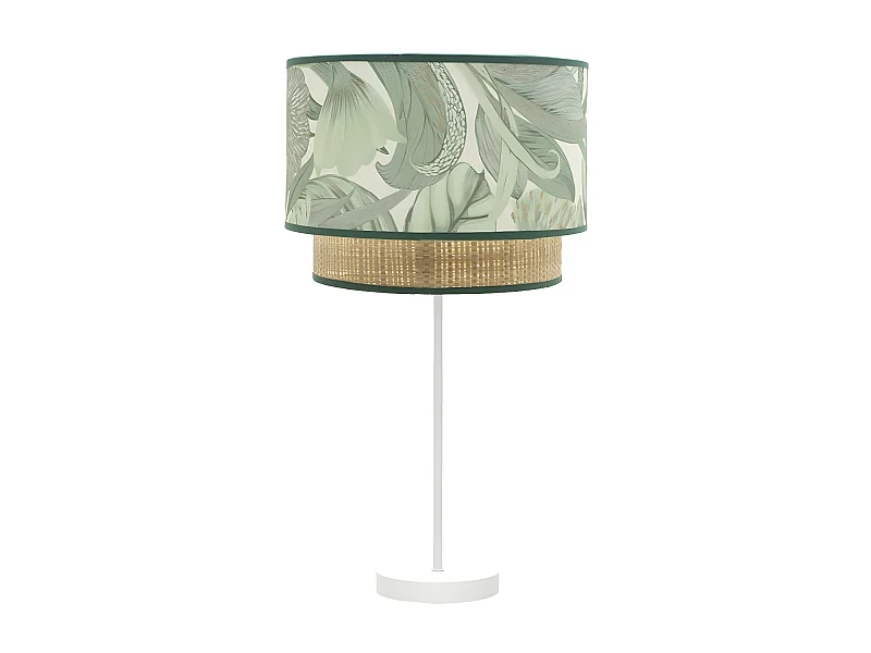 Lampara Rinconera Modelo Congo Blanca Con Pantalla