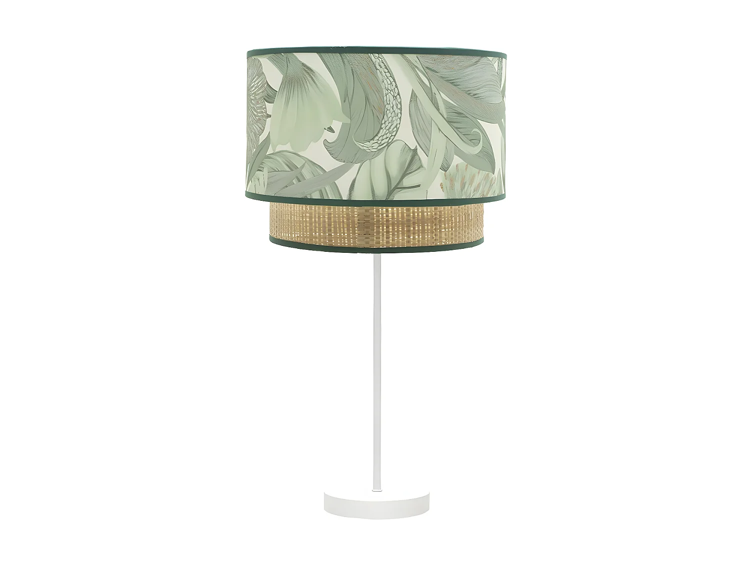 Lampara Rinconera Modelo Congo Blanca Con Pantalla