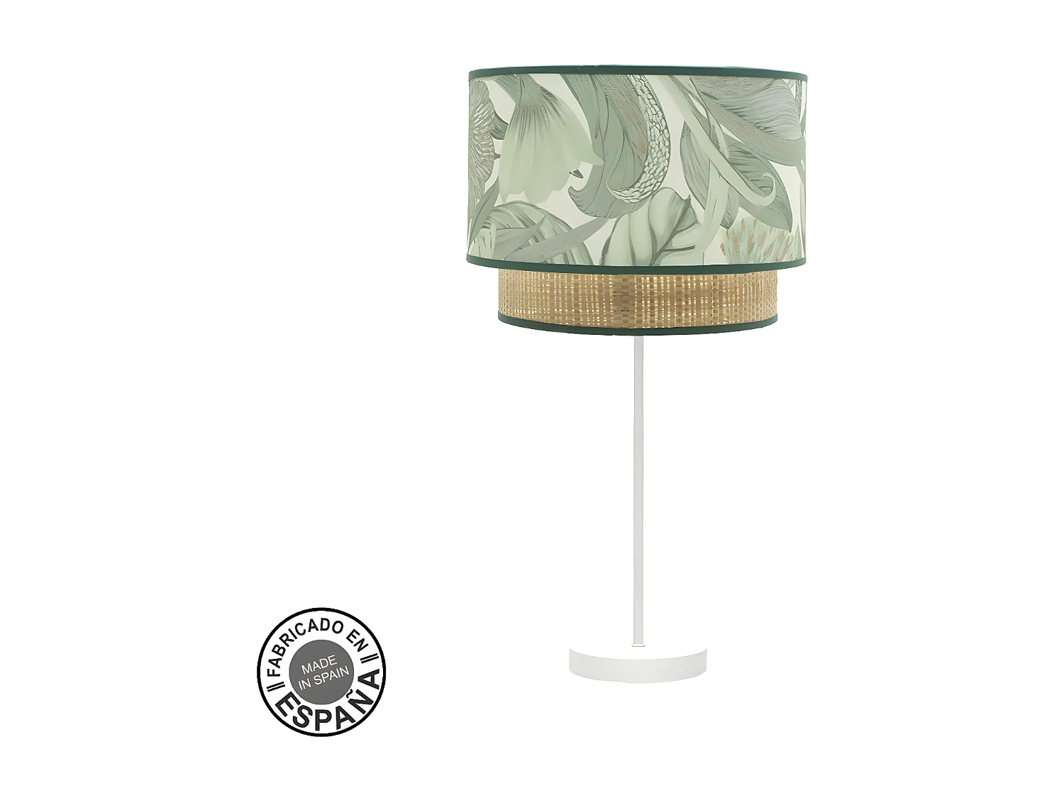 Lampara Rinconera Modelo Congo Blanca Con Pantalla