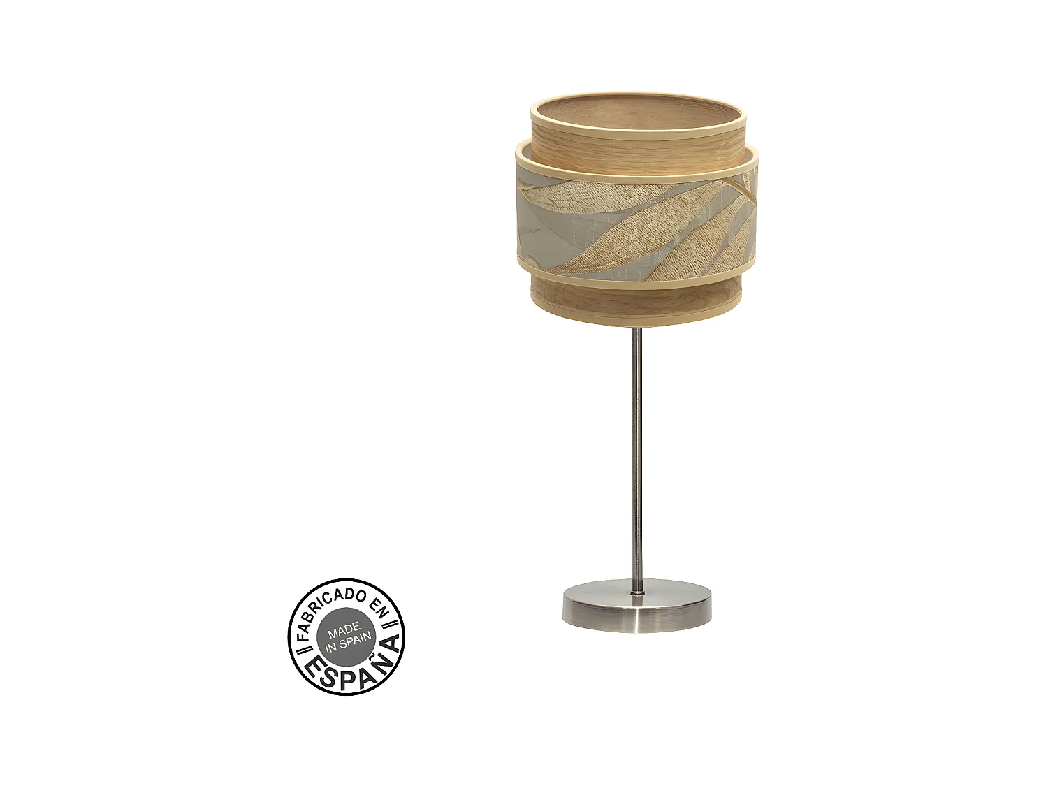 Lampara Sobremesa Modelo Samoa Dorada Con Pantalla