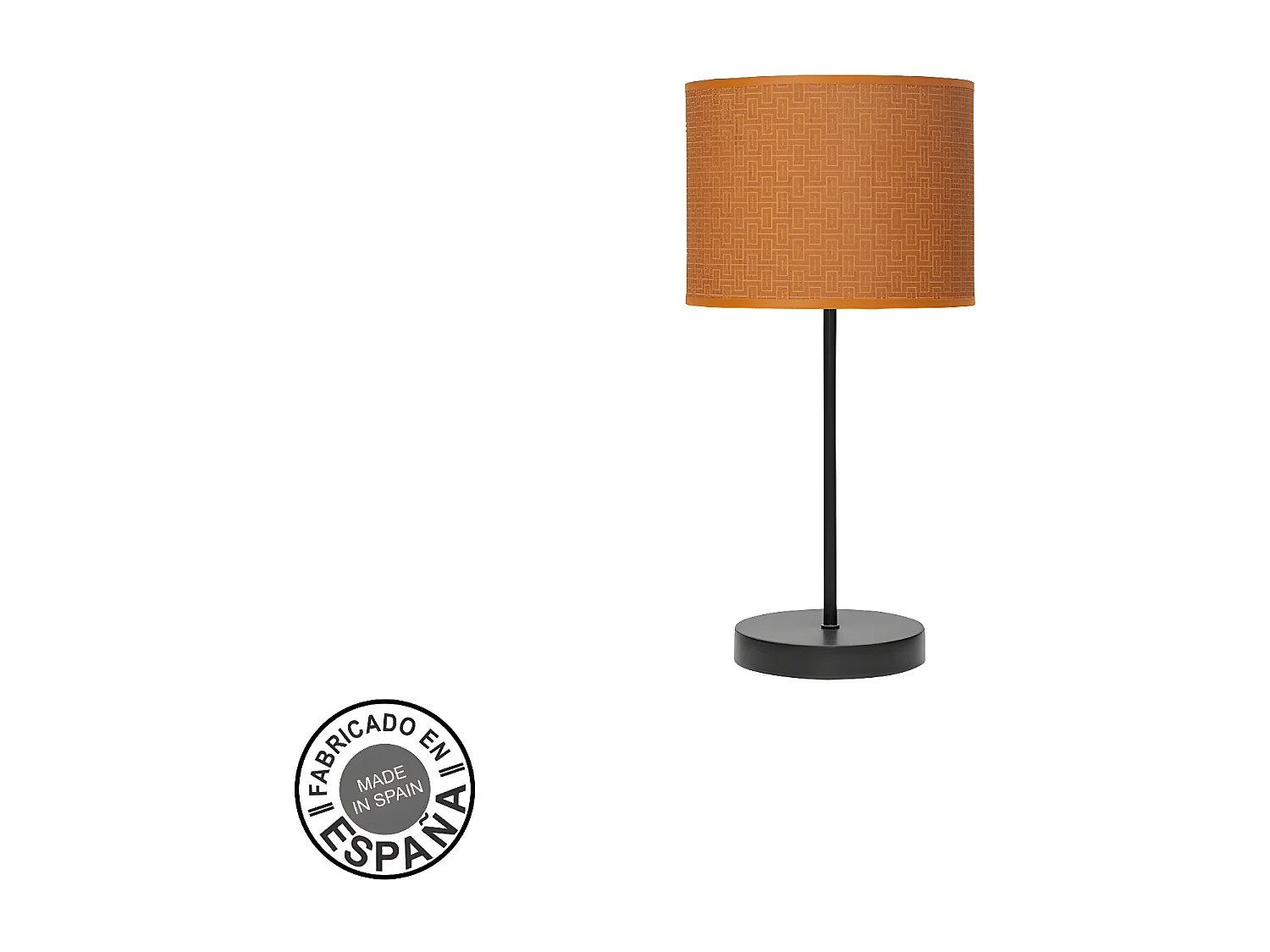 Lampara Sobremesa Modelo Moda Naranja Con Pantalla