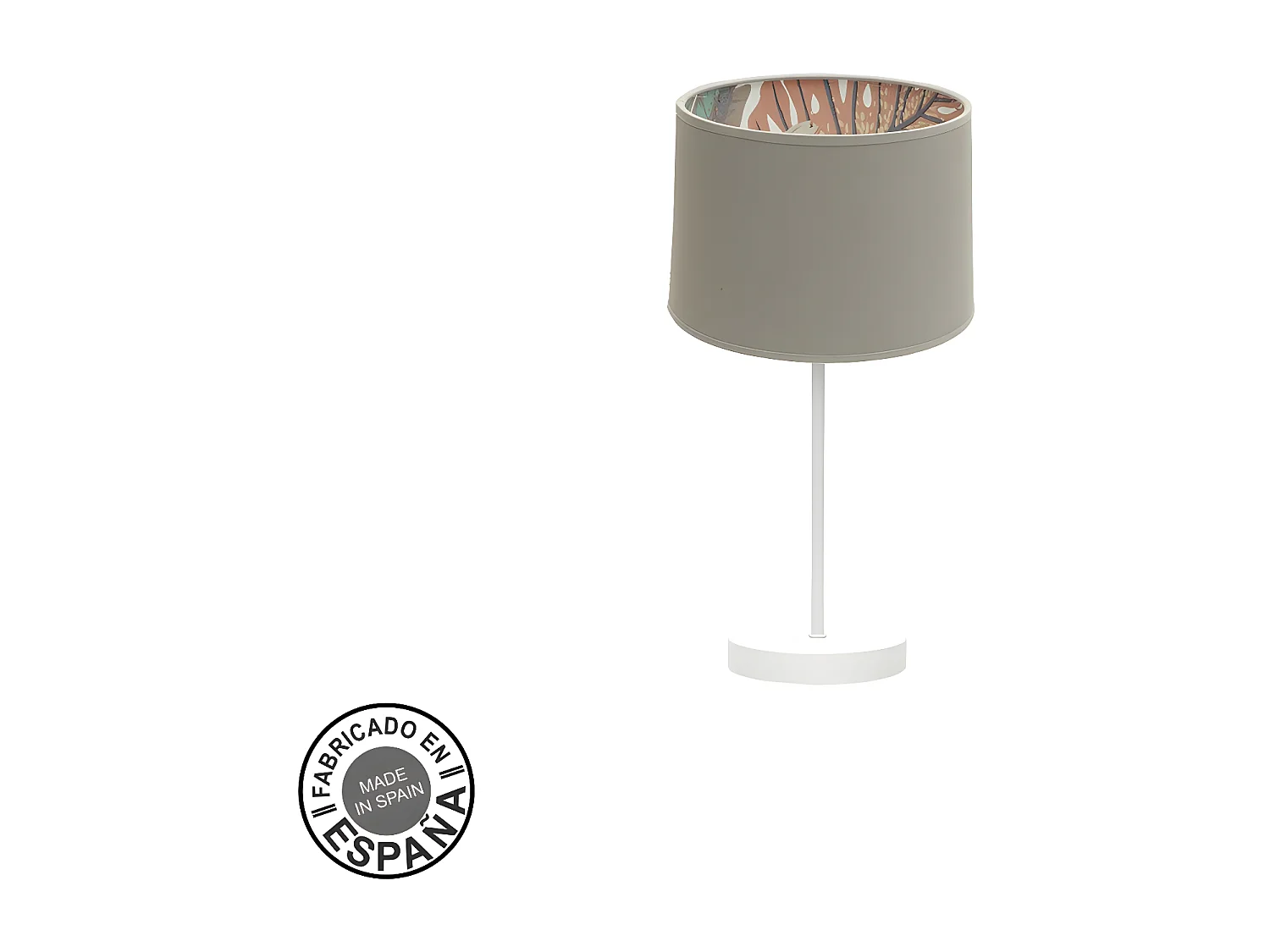 Lampara Sobremesa Modelo Tunez Blanca 1 Luz Con Pantalla