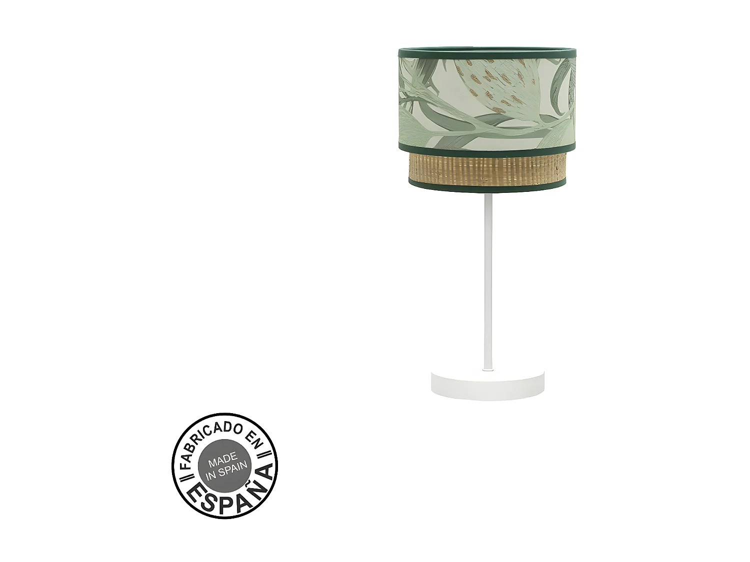 Lampara Sobremesa Modelo Congo Blanca Con Pantalla