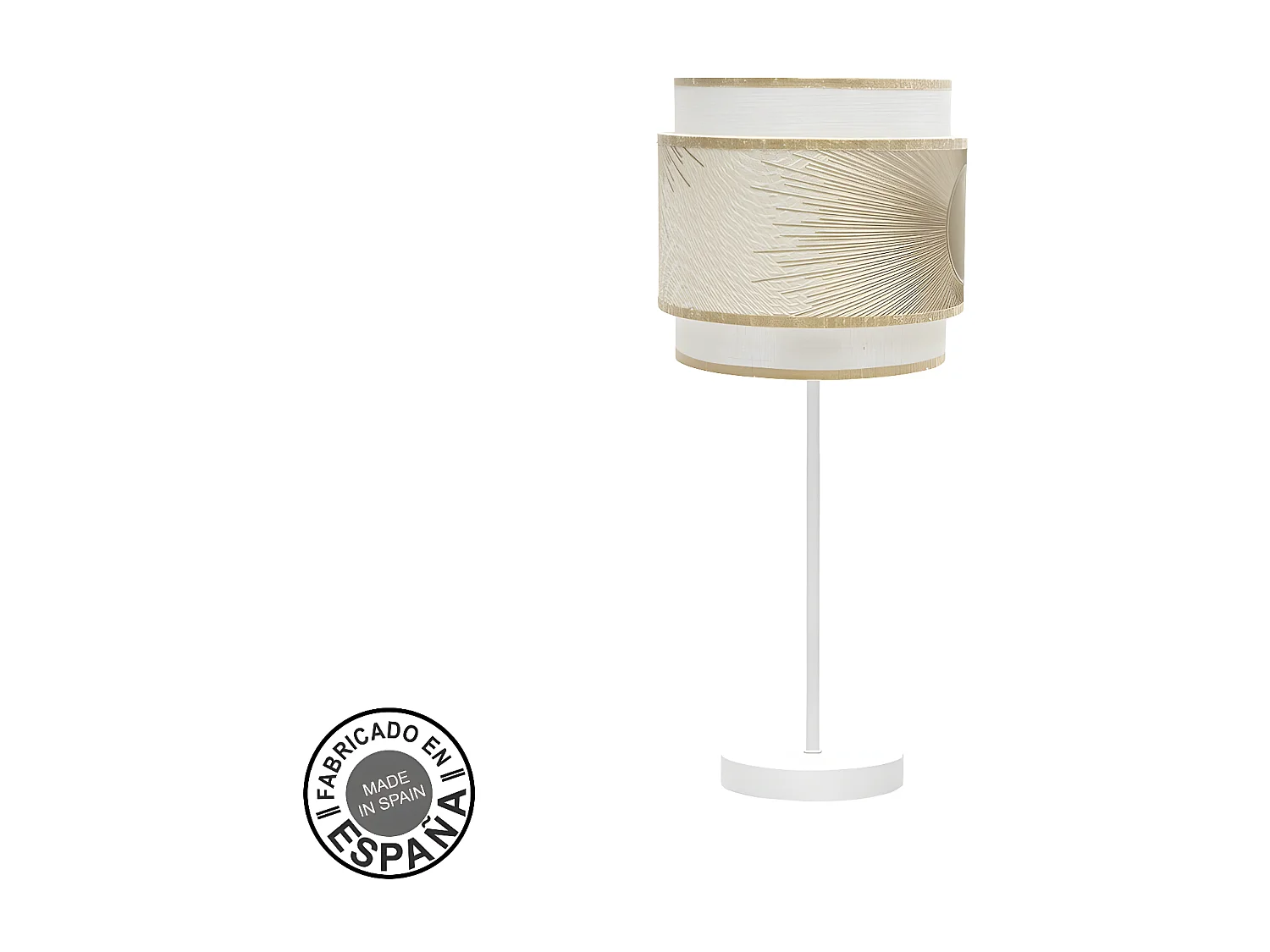 Lampara De Sobremesa Nepal Blanca Con Doble Pantalla