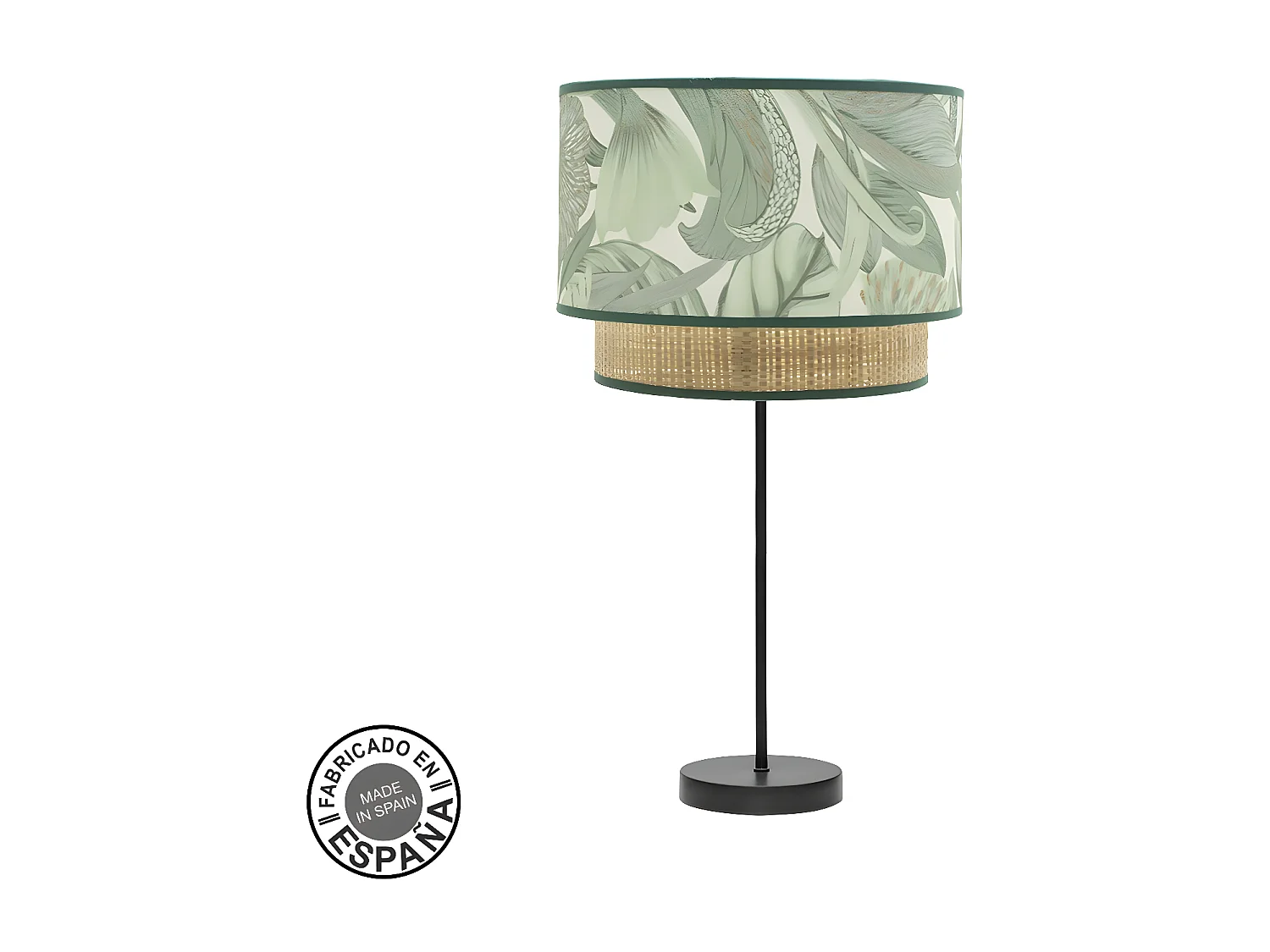 Sobremesa Grande Modelo Congo Negra Con Pantalla Hojas