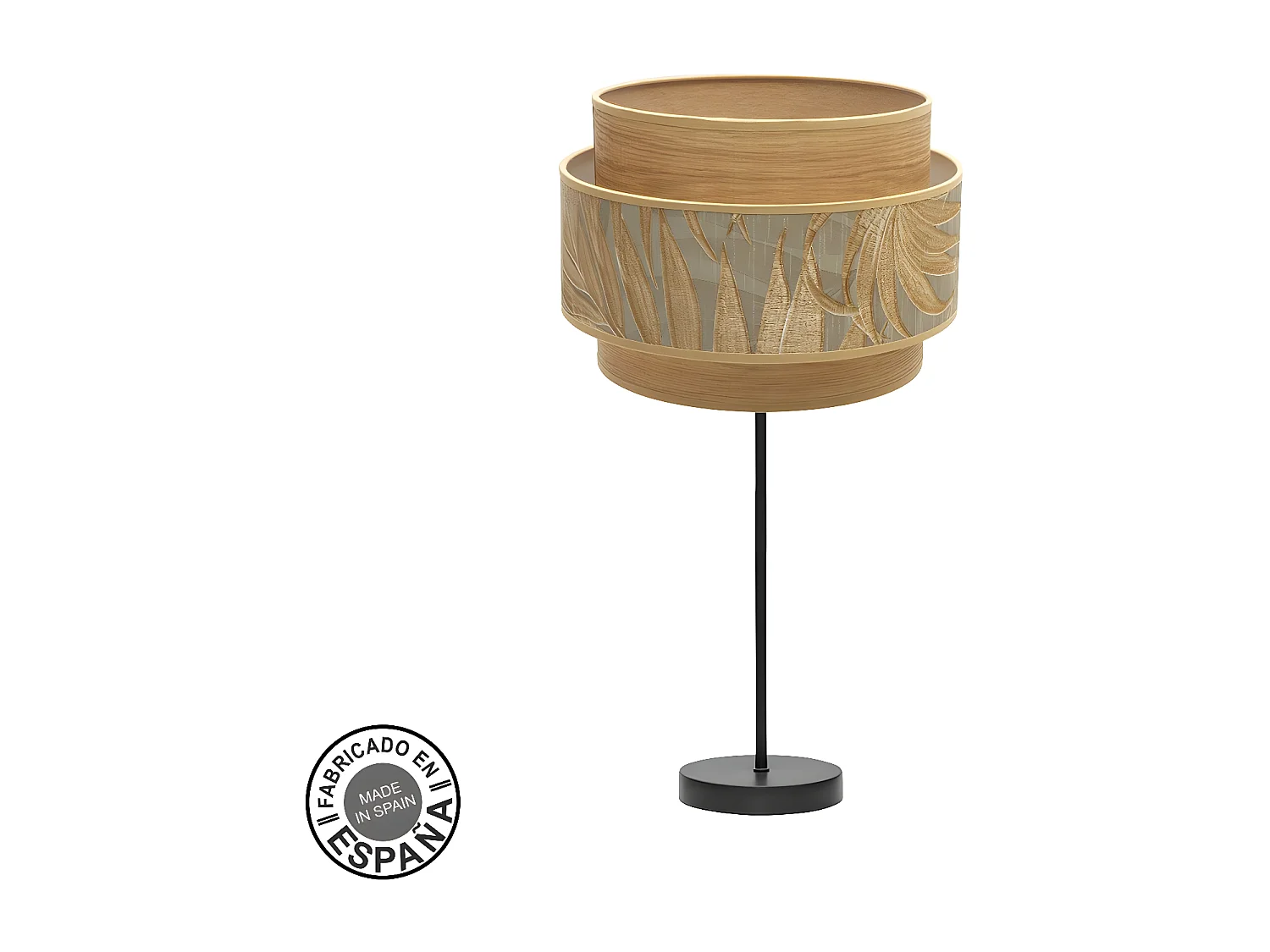 Lampara Rinconera Modelo Samoa Negra Con Pantalla Doble