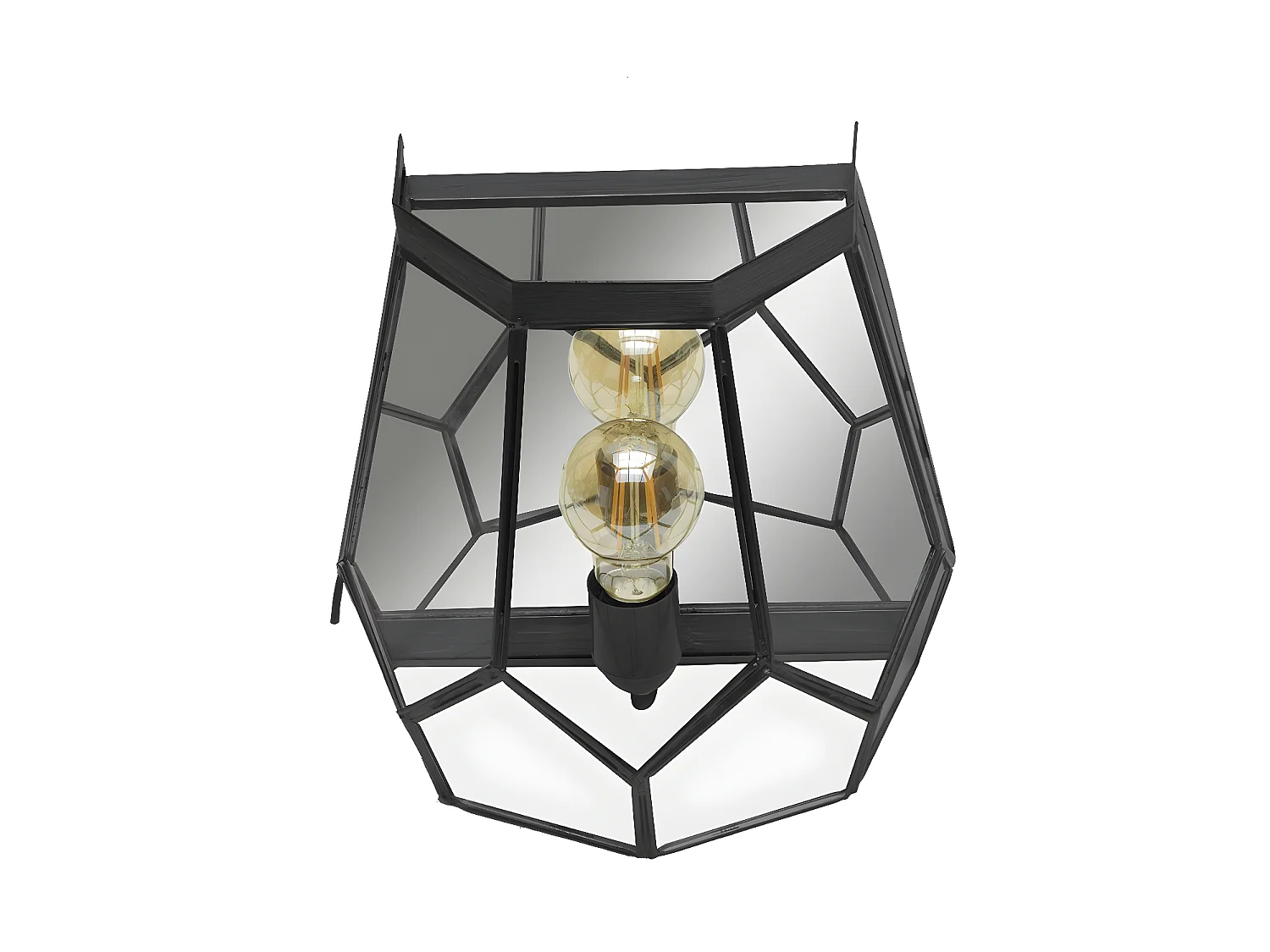 Aplique De Pared Modelo Lente Negro Fondo Espejo