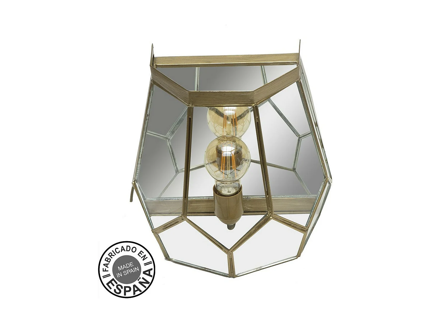 Aplique Modelo Lente Dorado Metal Y Espejo