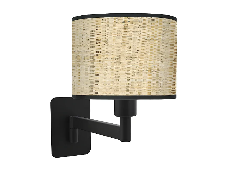 Aplique De Pared Moda Negro Con Pantalla Cañizo