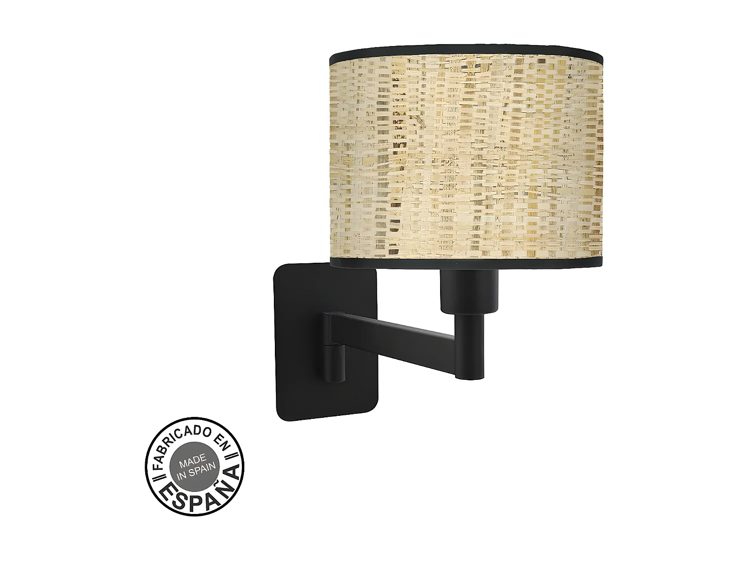 Aplique De Pared Moda Negro Con Pantalla Cañizo