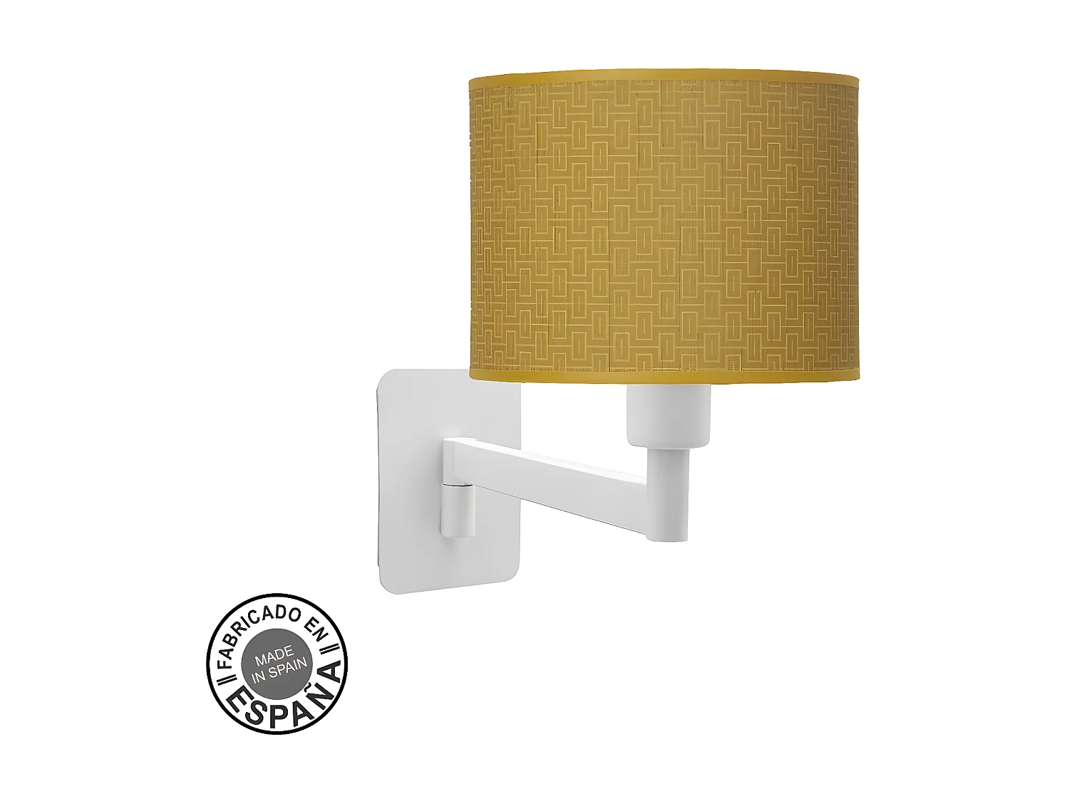 Aplique De Pared Modelo Moda Amarillo Con Pantalla