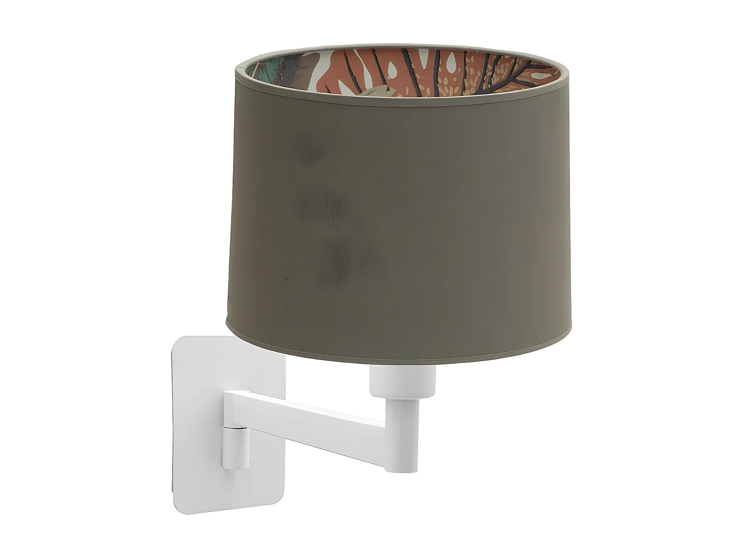 Aplique De Pared Modelo Tunez Gris Con Pantalla