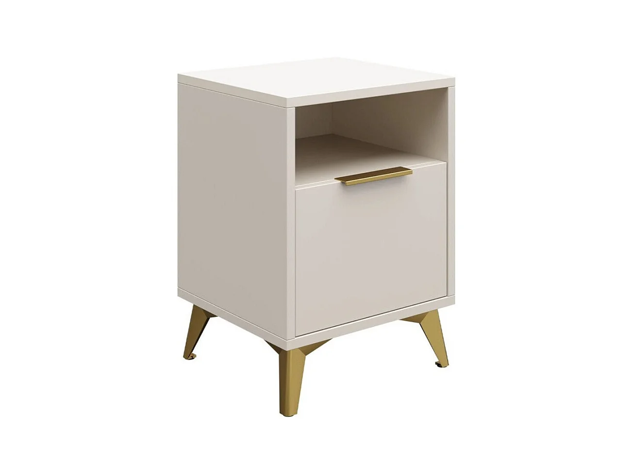 Table de chevet Comfivo Camlue 104, Beige, 60x44x40cm, MDF|Stratifié