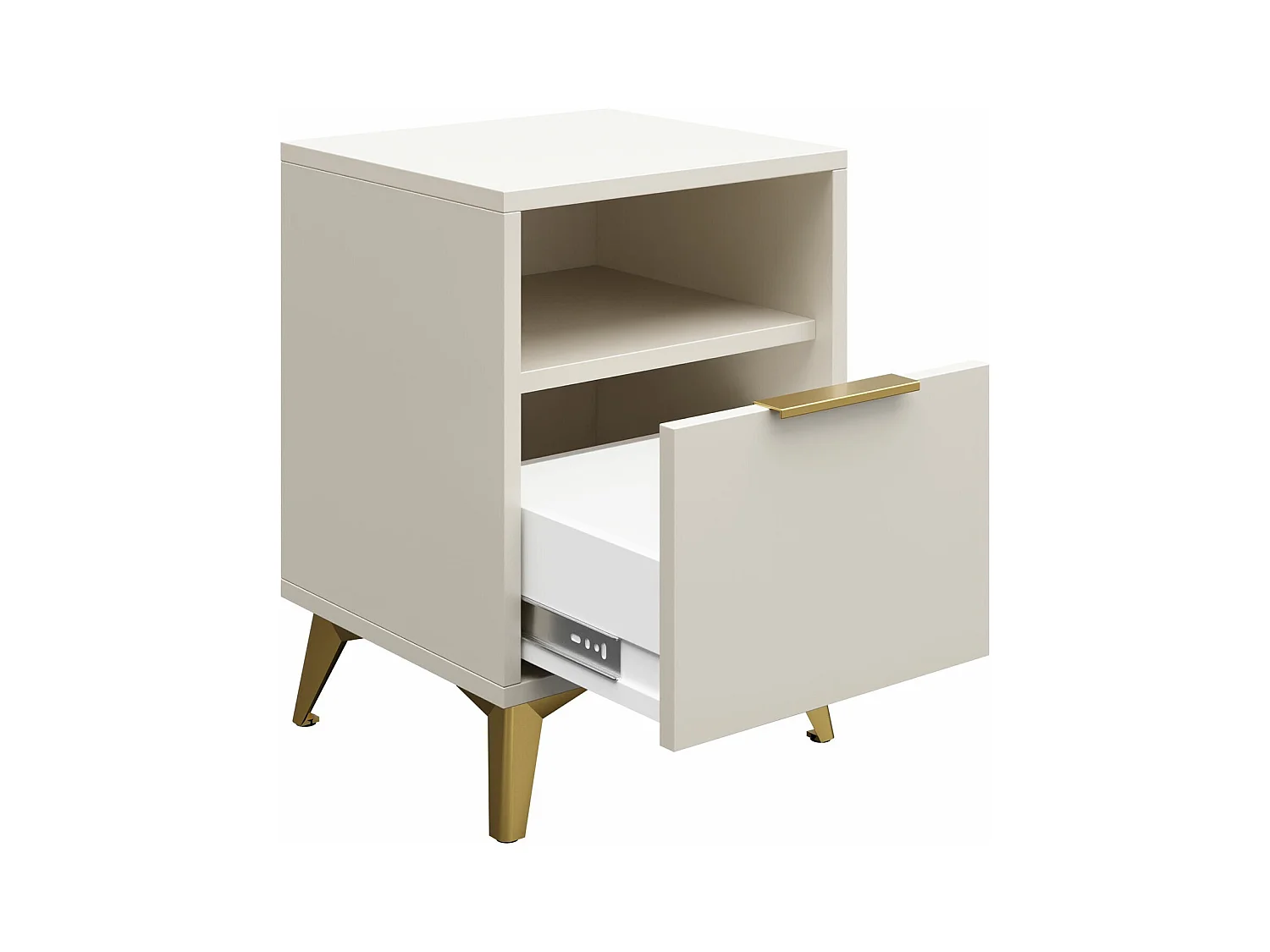 Table de chevet Comfivo Camlue 104, Beige, 60x44x40cm, MDF|Stratifié