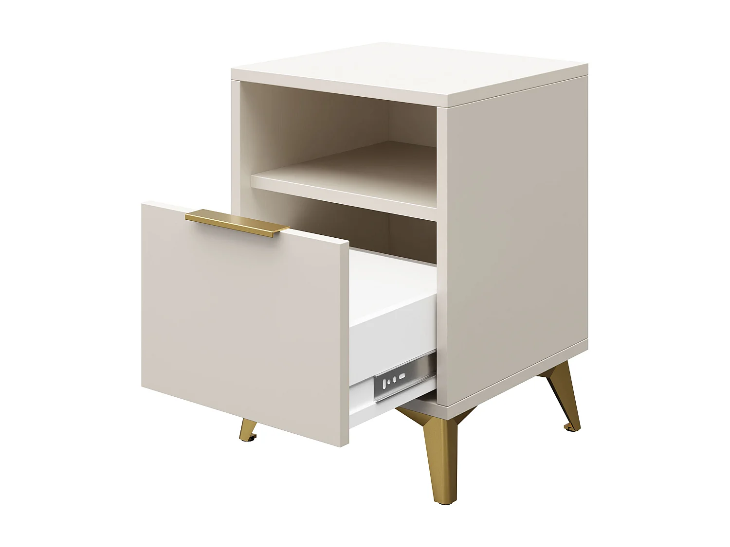 Mesilla de noche Comfivo Camlue 104, Beige, 60x44x40cm, MDF|Aglomerado laminado