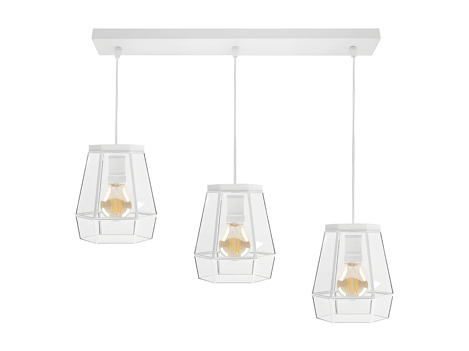 Lampara Lineal 3 Luces Modelo Guia Blanco Artesanal