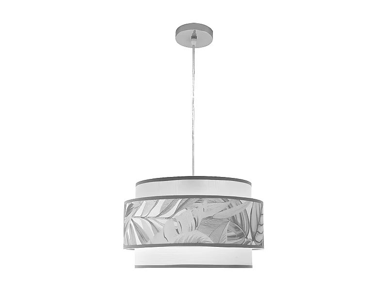 Colgante 1 Luz Modelo Camerun Gris Con Doble Pantalla