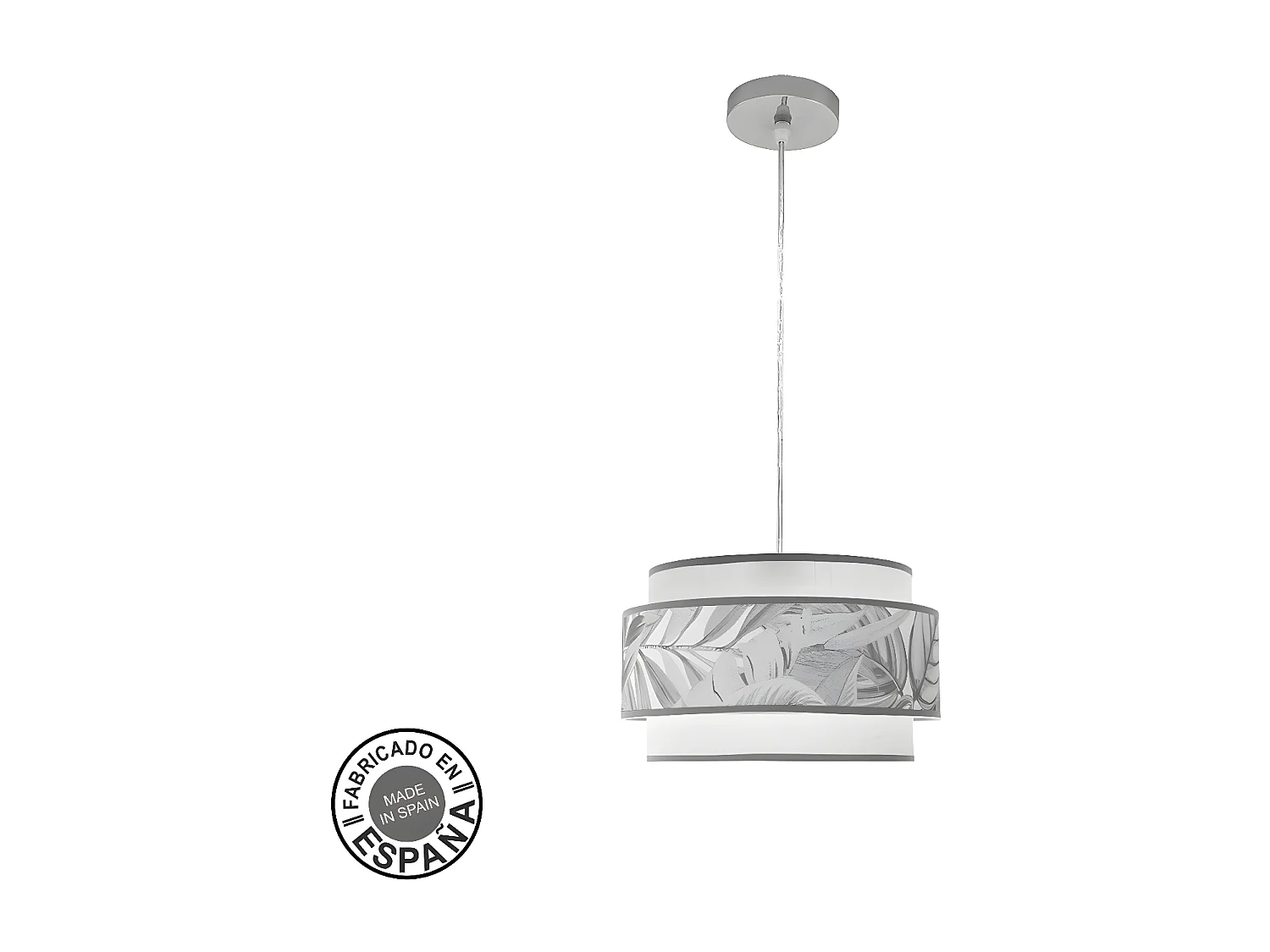 Colgante Modelo Camerun Gris De 30 Cm Con Pantalla