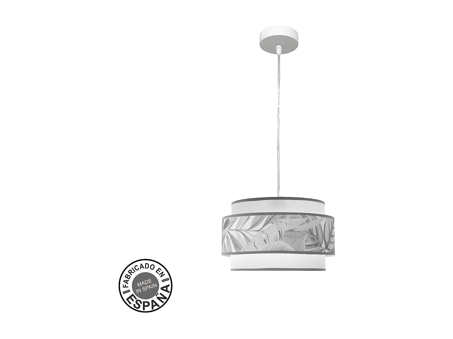 Colgante Camerun Gris Con Doble Pantalla 1 Luz