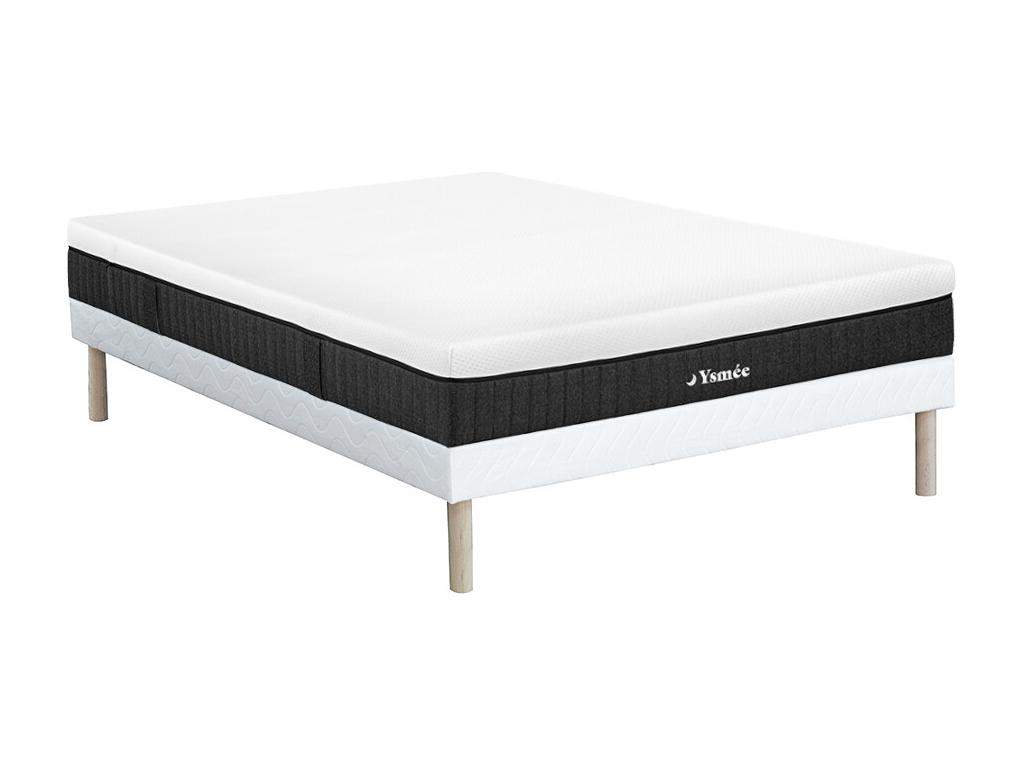 Set aus Bettgestell + 5-Zonen-Taschenfederkernmatratze - 160 x 200 cm - Stä günstig online kaufen