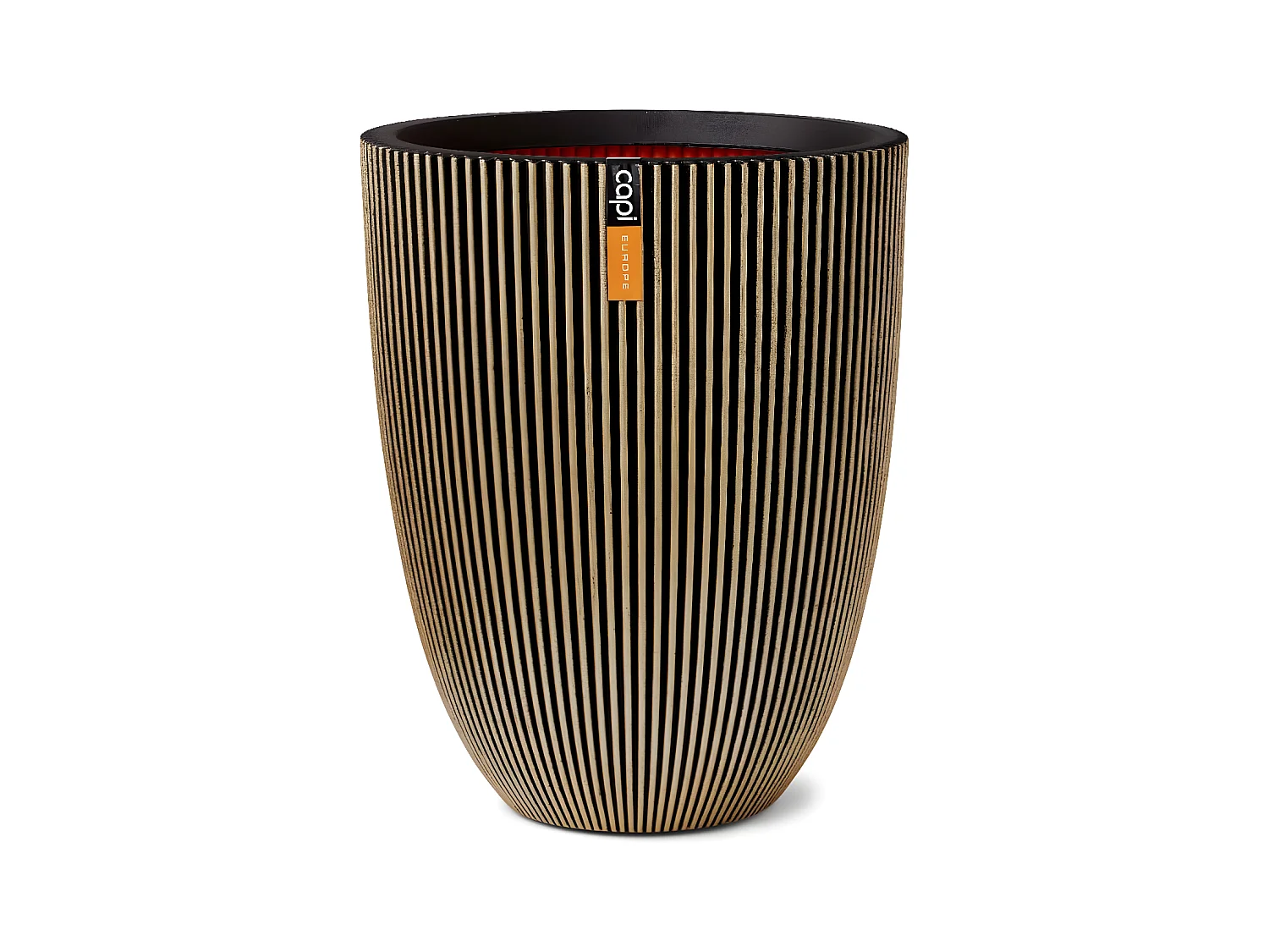 Vaso elegante Groove 46x58 cm preto e dourado