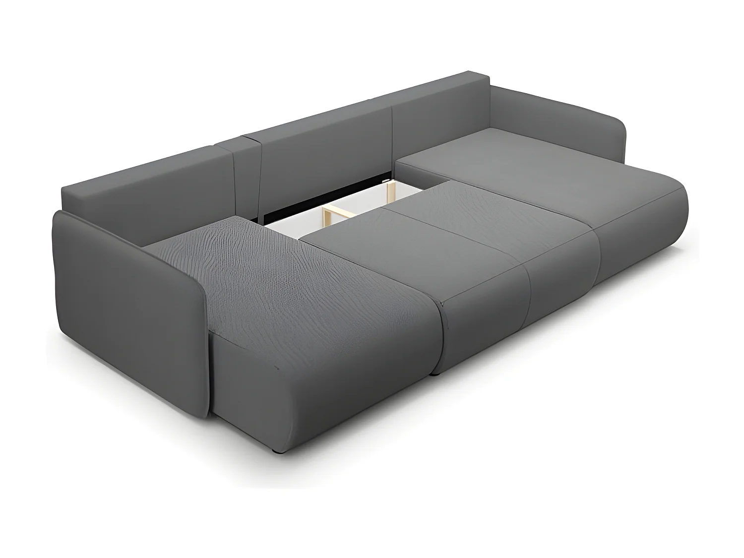 Canapé d'angle panoramique FORIA en U en tissu hydrophobe gris