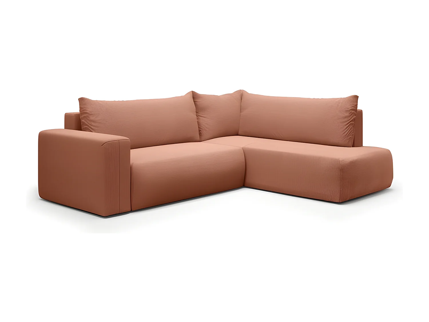 Canapé d'angle convertible LETTIO terracotta