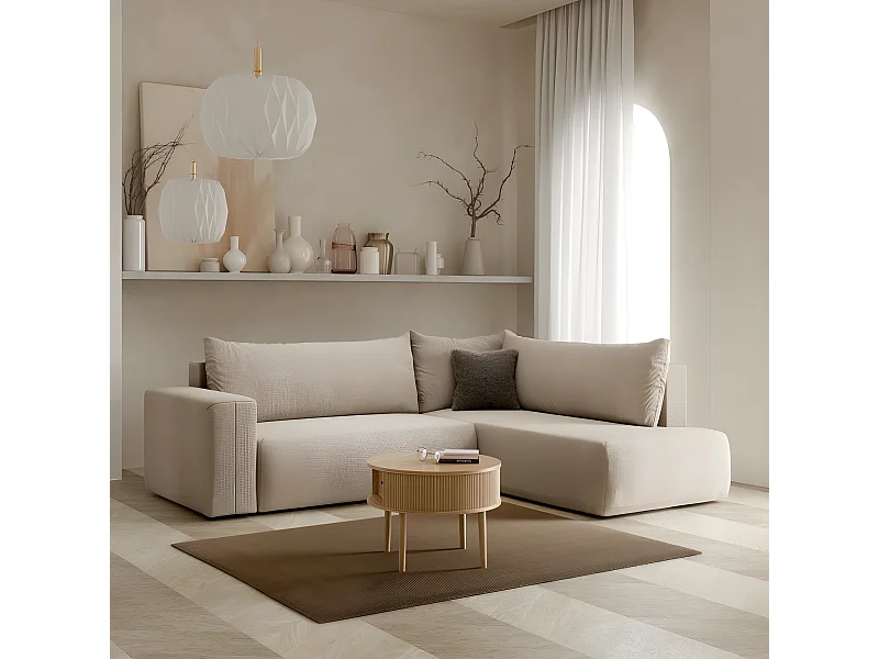 Canapé d'angle convertible LETTIO beige