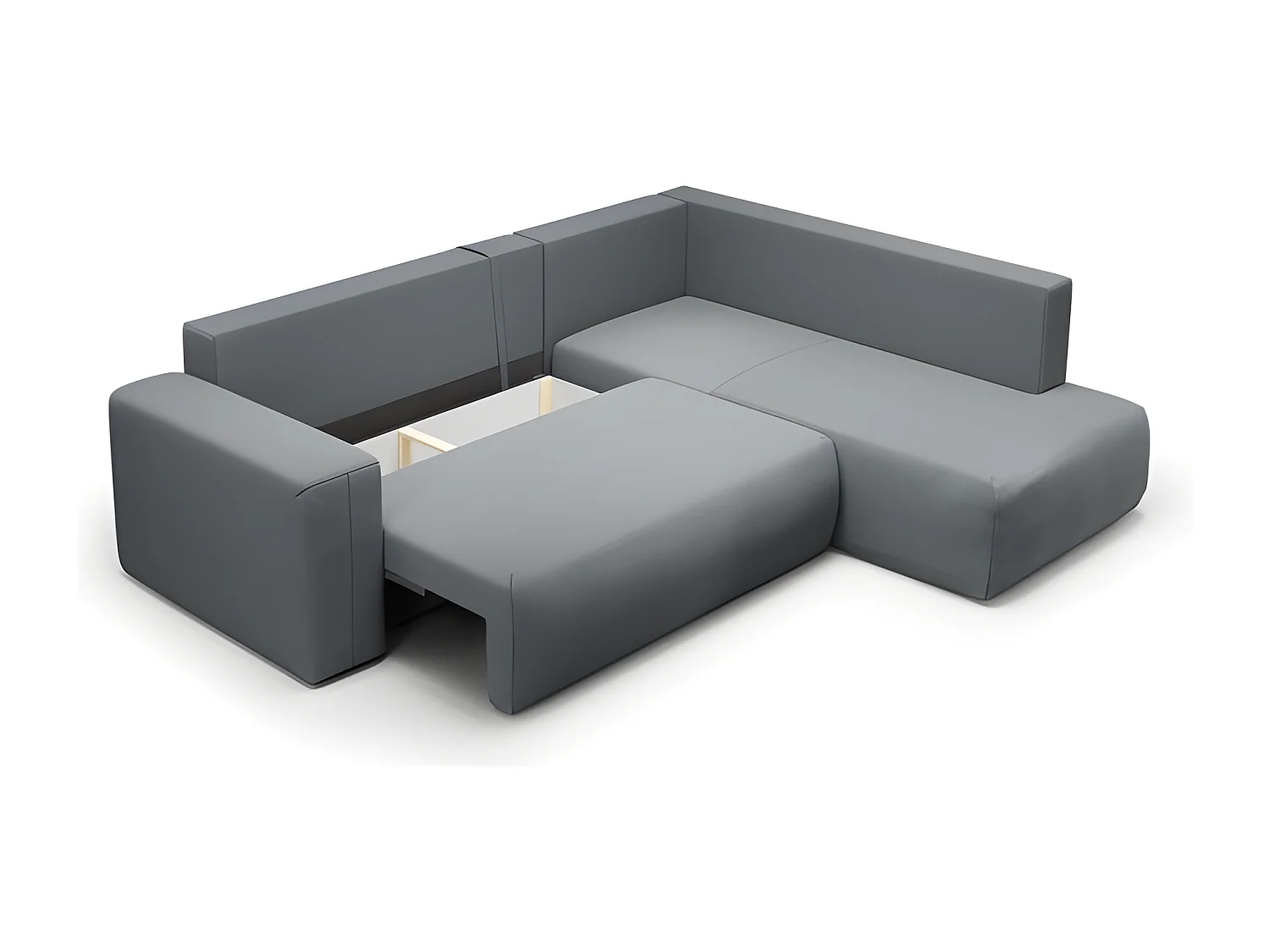 Canapé d'angle convertible LETTIO gris foncé