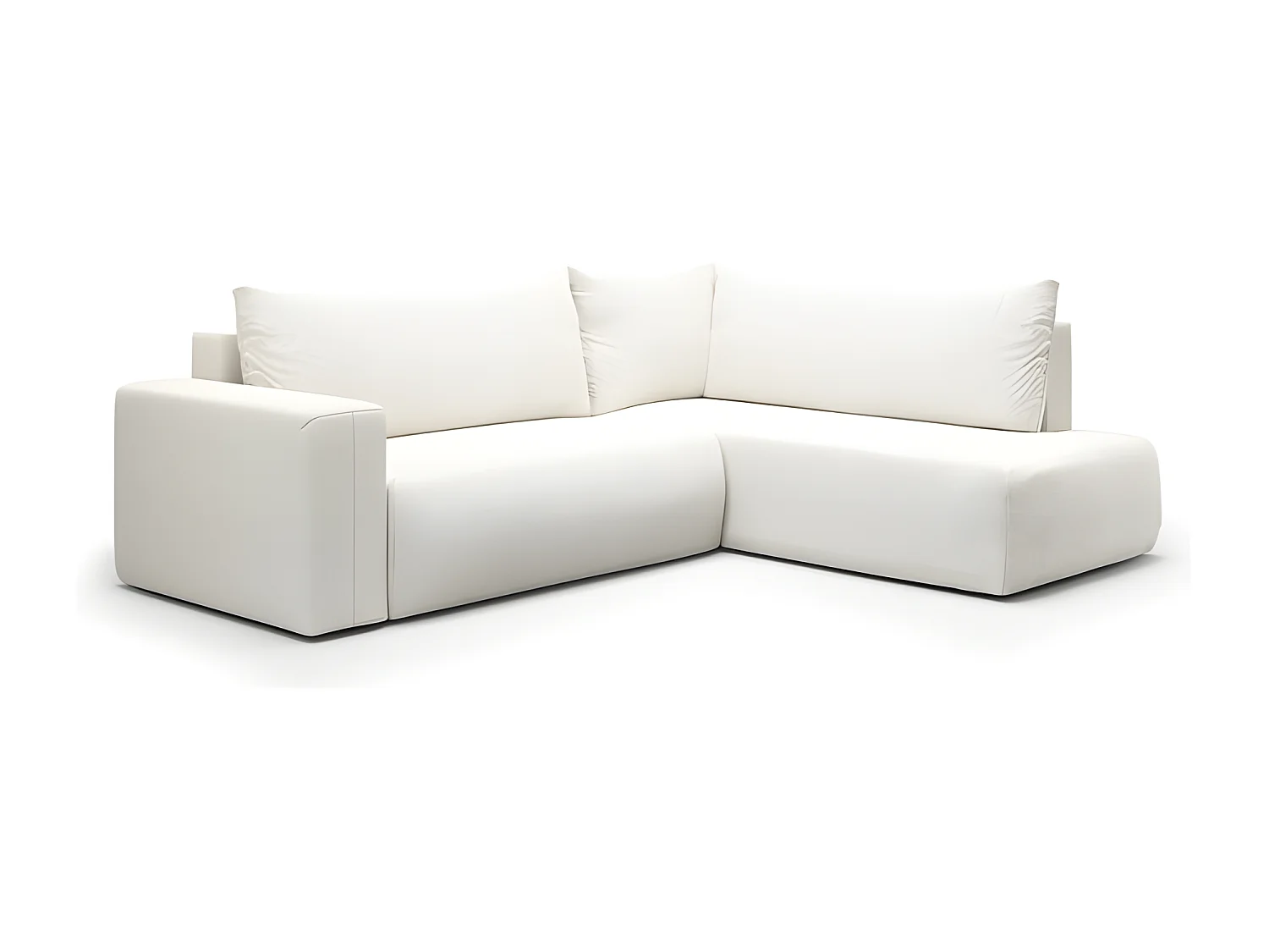 Canapé d'angle convertible LETTIO blanc