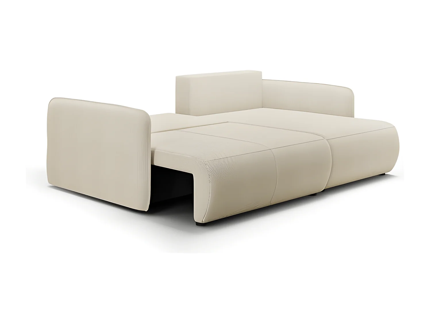 Canapé d'angle convertible FORIA en L en tissu hydrophobe gris foncé