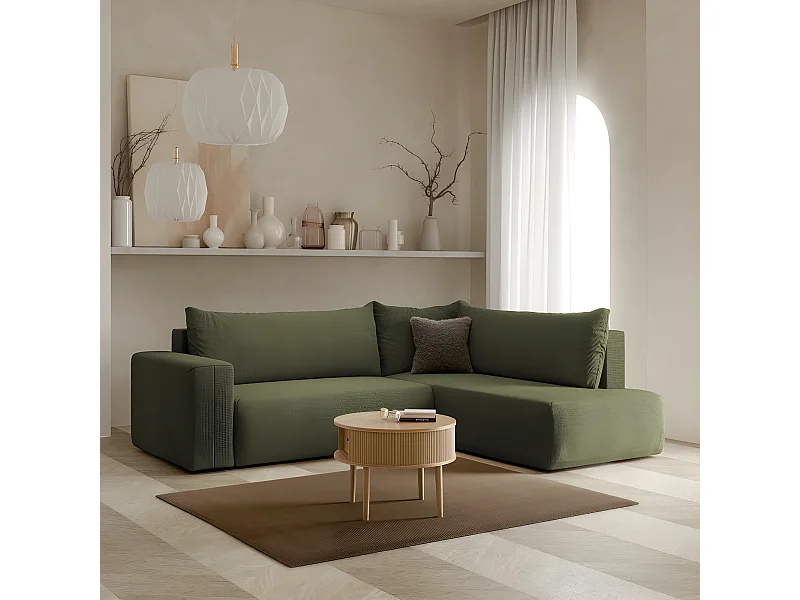 Canapé d'angle convertible LETTIO vert