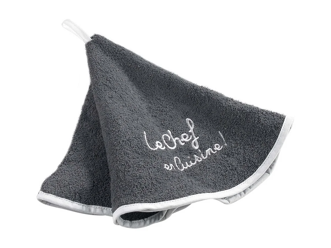 Essuie-Main Rond "Cuistot" 60cm Anthracite