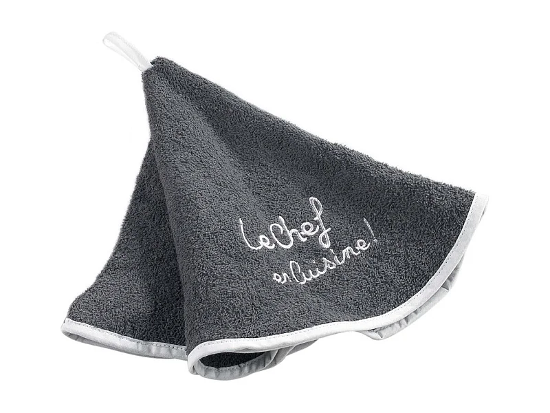 Essuie-Main Rond "Cuistot" 60cm Anthracite