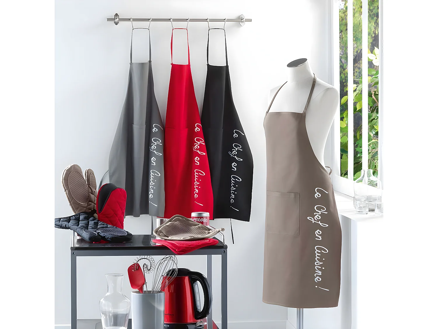 Tablier de Cuisine "Cuistot" 84cm Anthracite