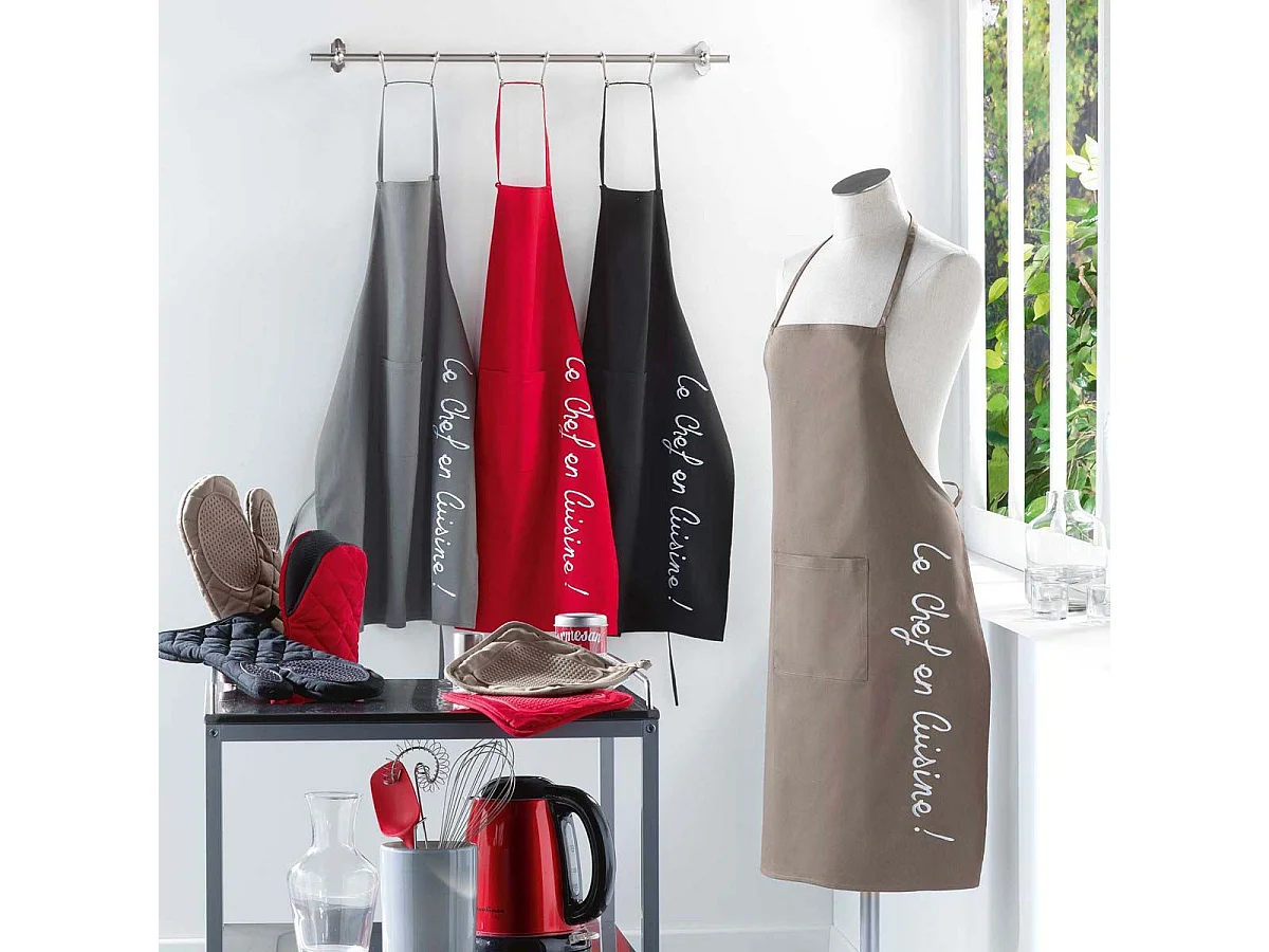 Tablier de Cuisine "Cuistot" 84cm Noir