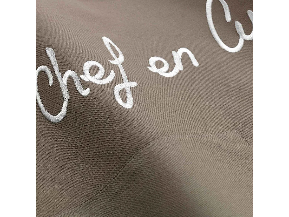 Tablier de Cuisine "Cuistot" 84cm Taupe