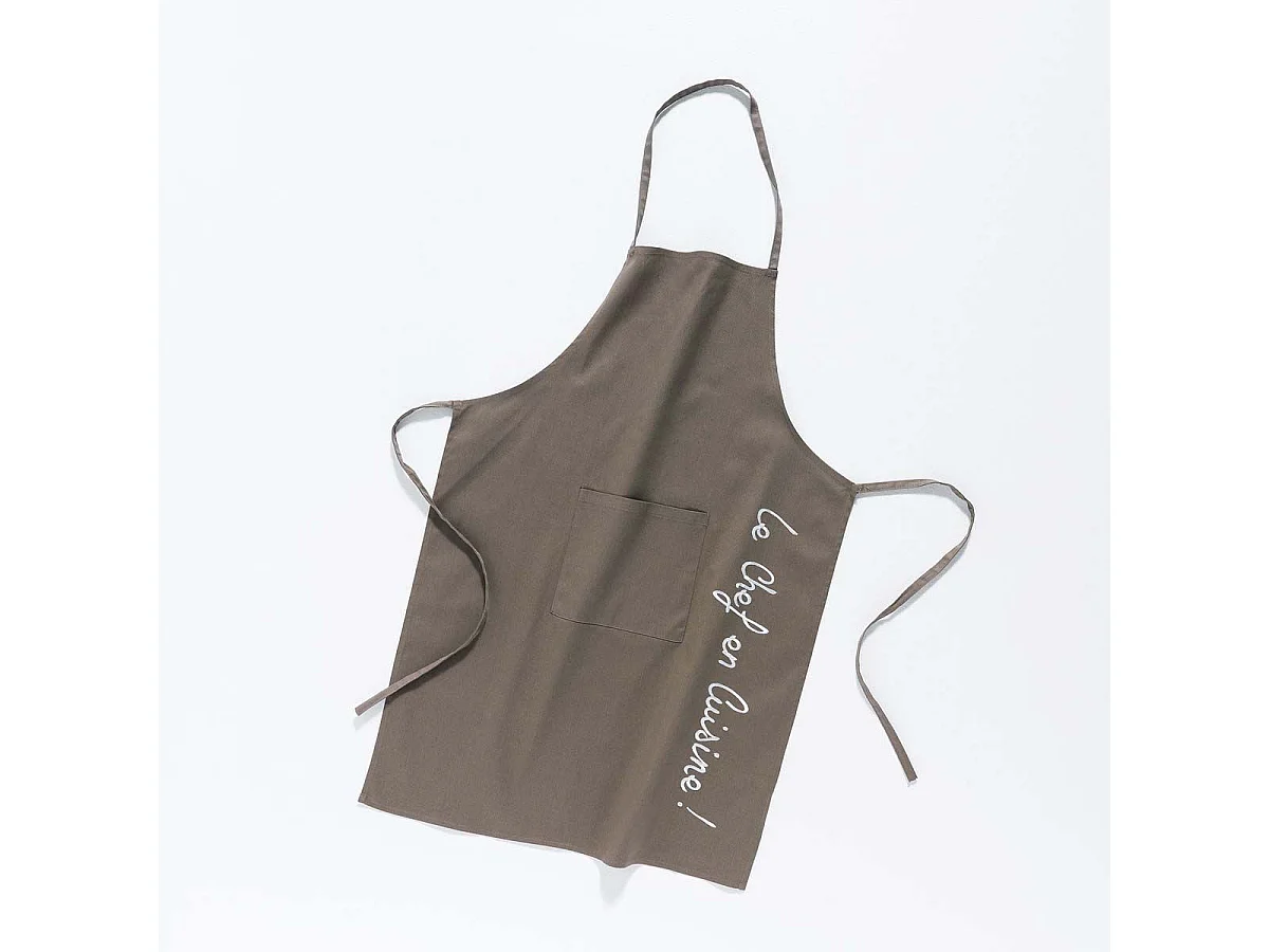 Tablier de Cuisine "Cuistot" 84cm Taupe