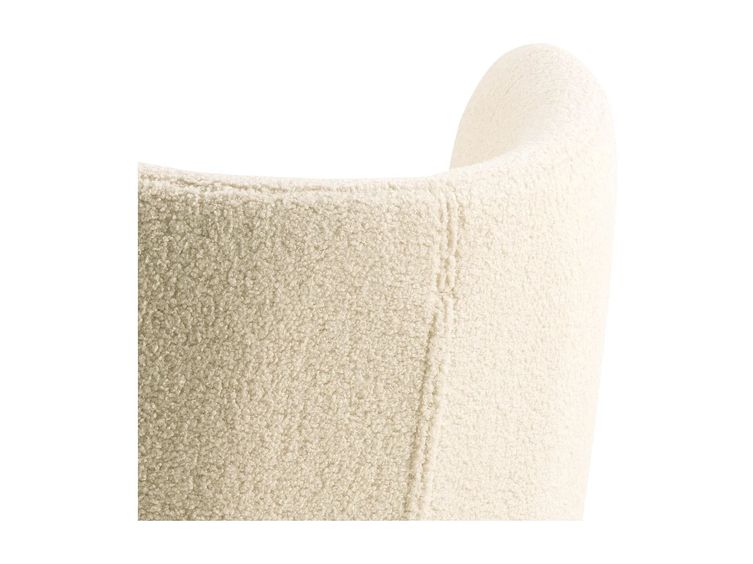 Fauteuil en tissu écru et piétement bois peint en noir - WINNY